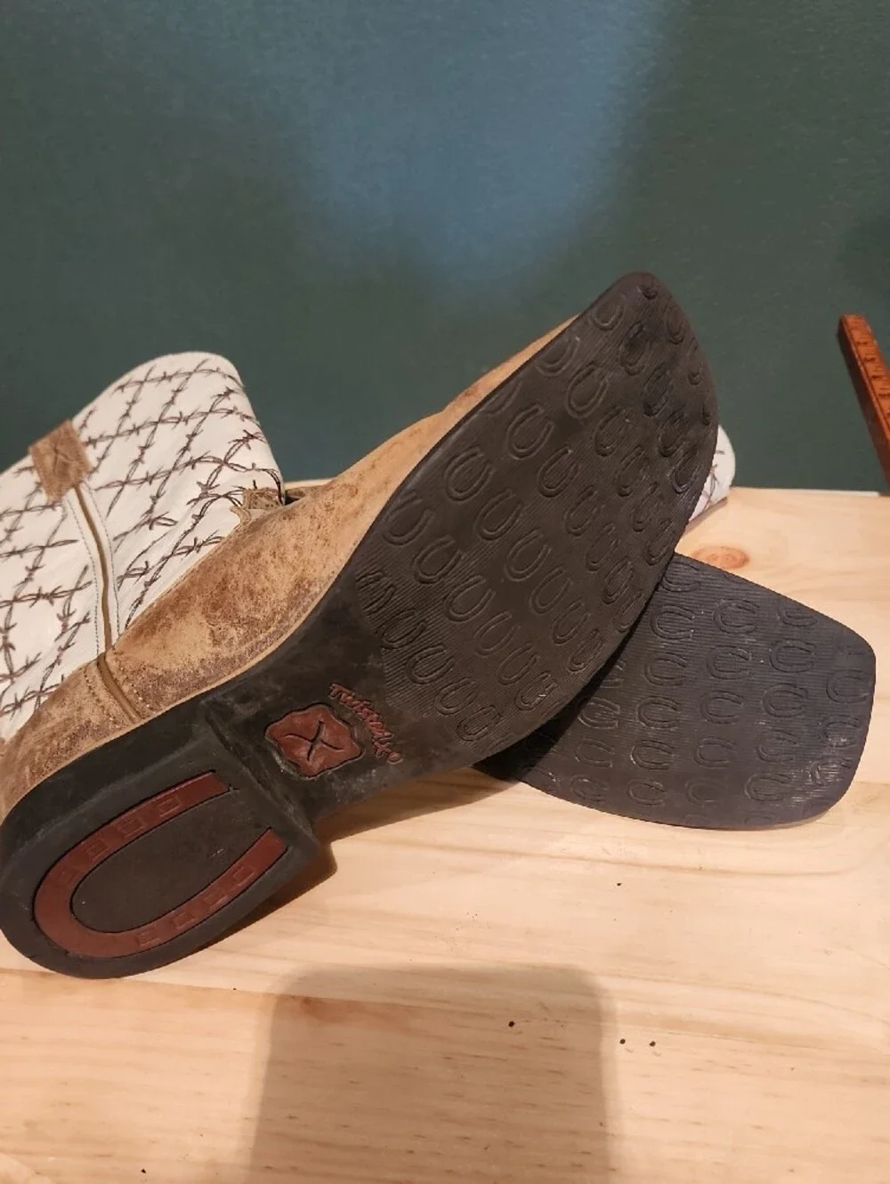 Twisted X Kids White and Brown Western Cowboy Boots